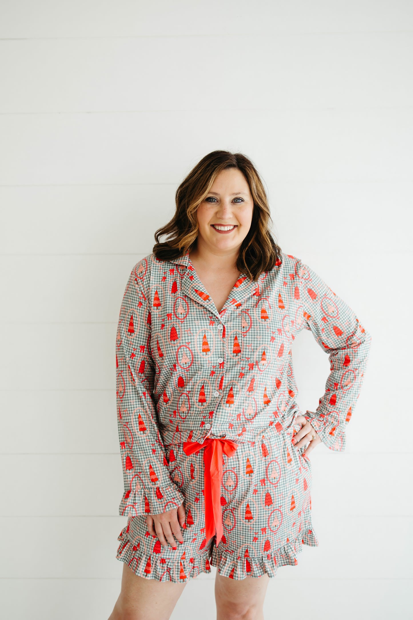Emily Paige Designs Pink Christmas Tree Pajama Set