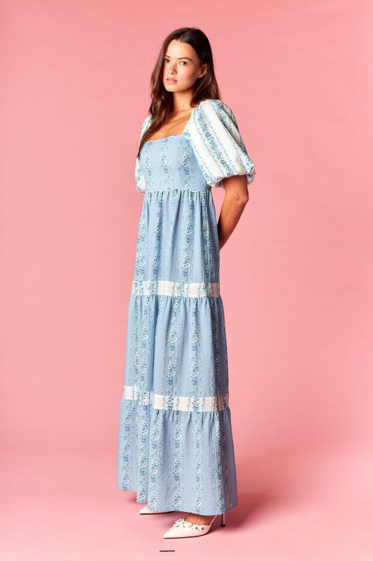 Blue Floral Maxi by Rareraw