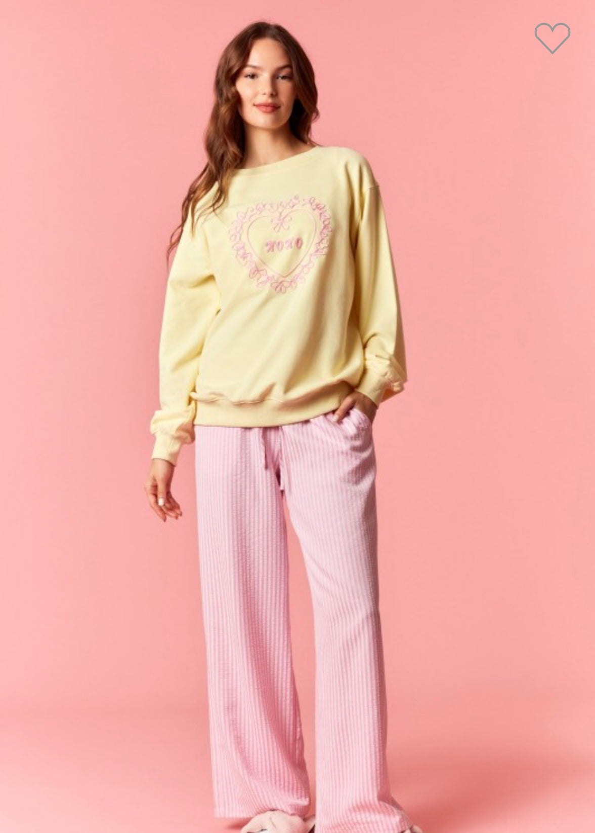 Yellow XOXO Rope Embroidered Pullover