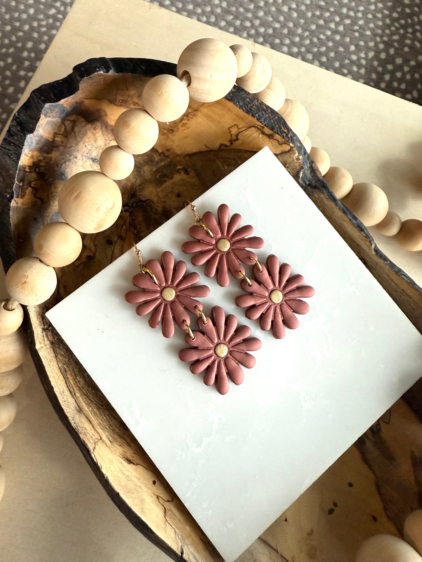 Clover Clay Fall Floral Earrings for EGB