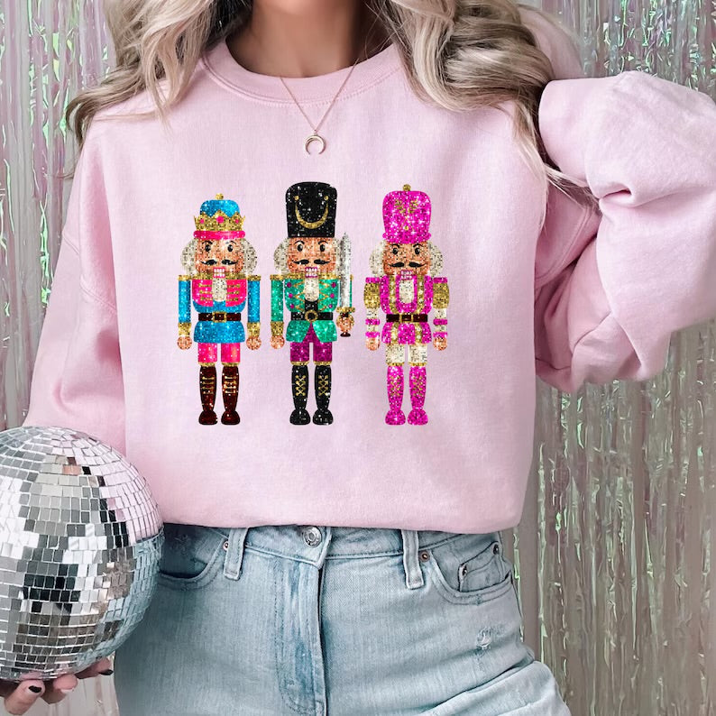 Faux Glitter Nutcracker Sweatshirt