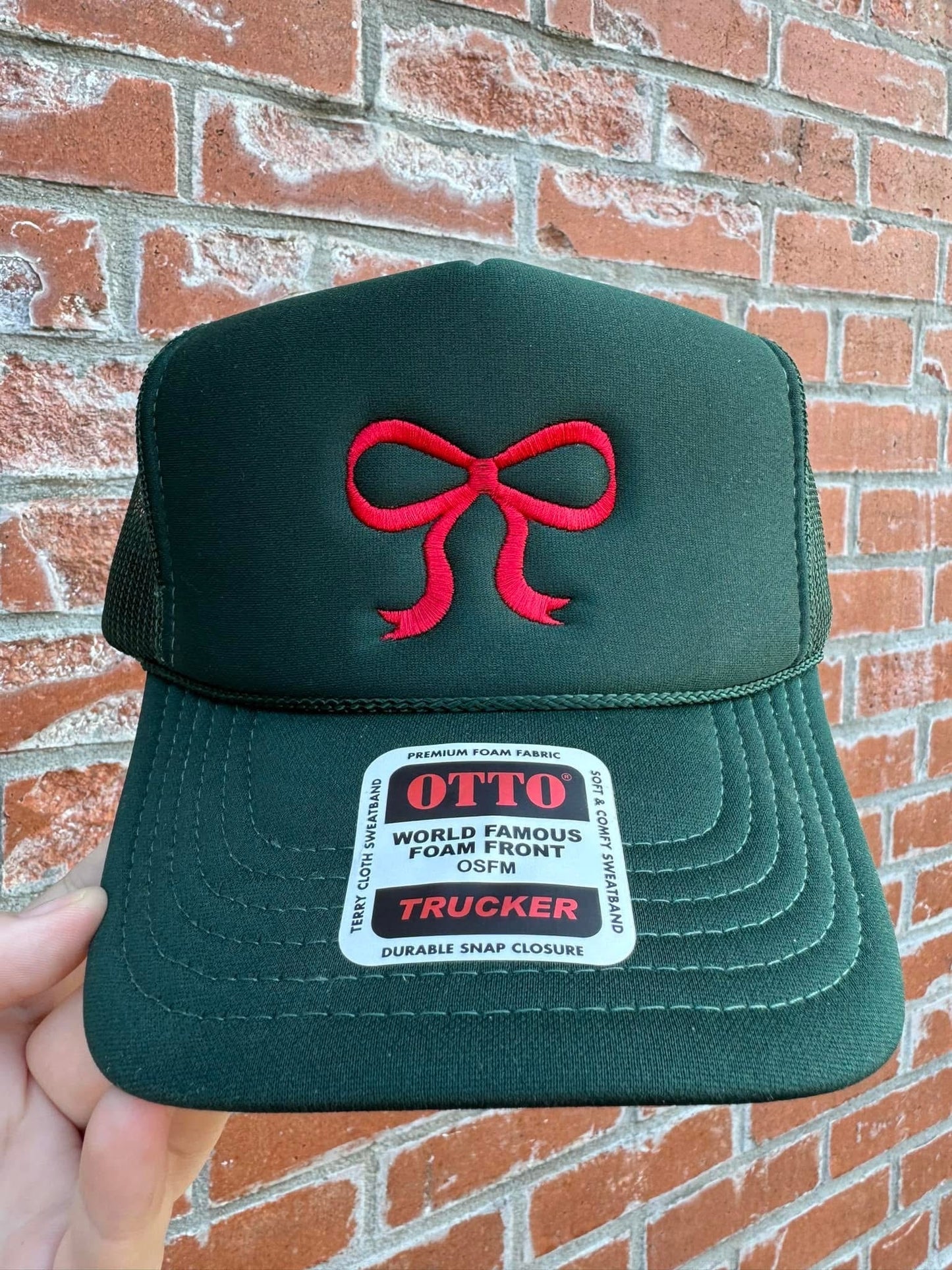 Embroidered Bow Trucker Hat