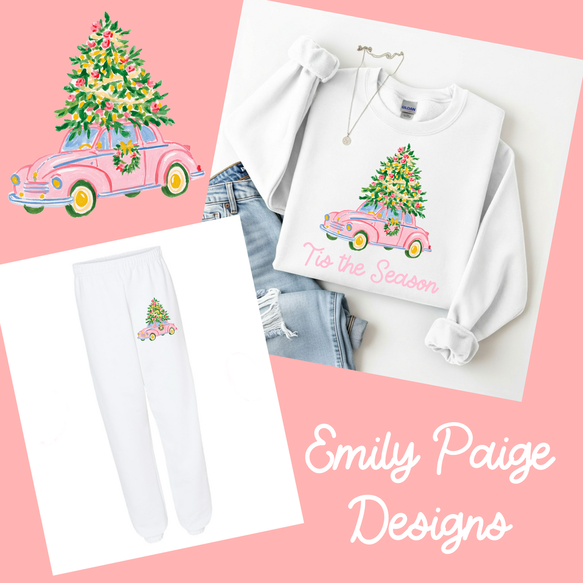 Tis the Season Holiday Car Sweatpants