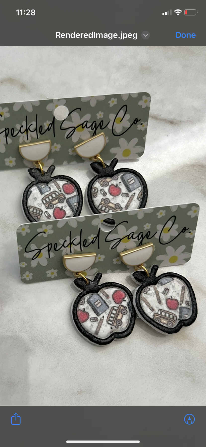 Speckled Sage Teacher Earrings
