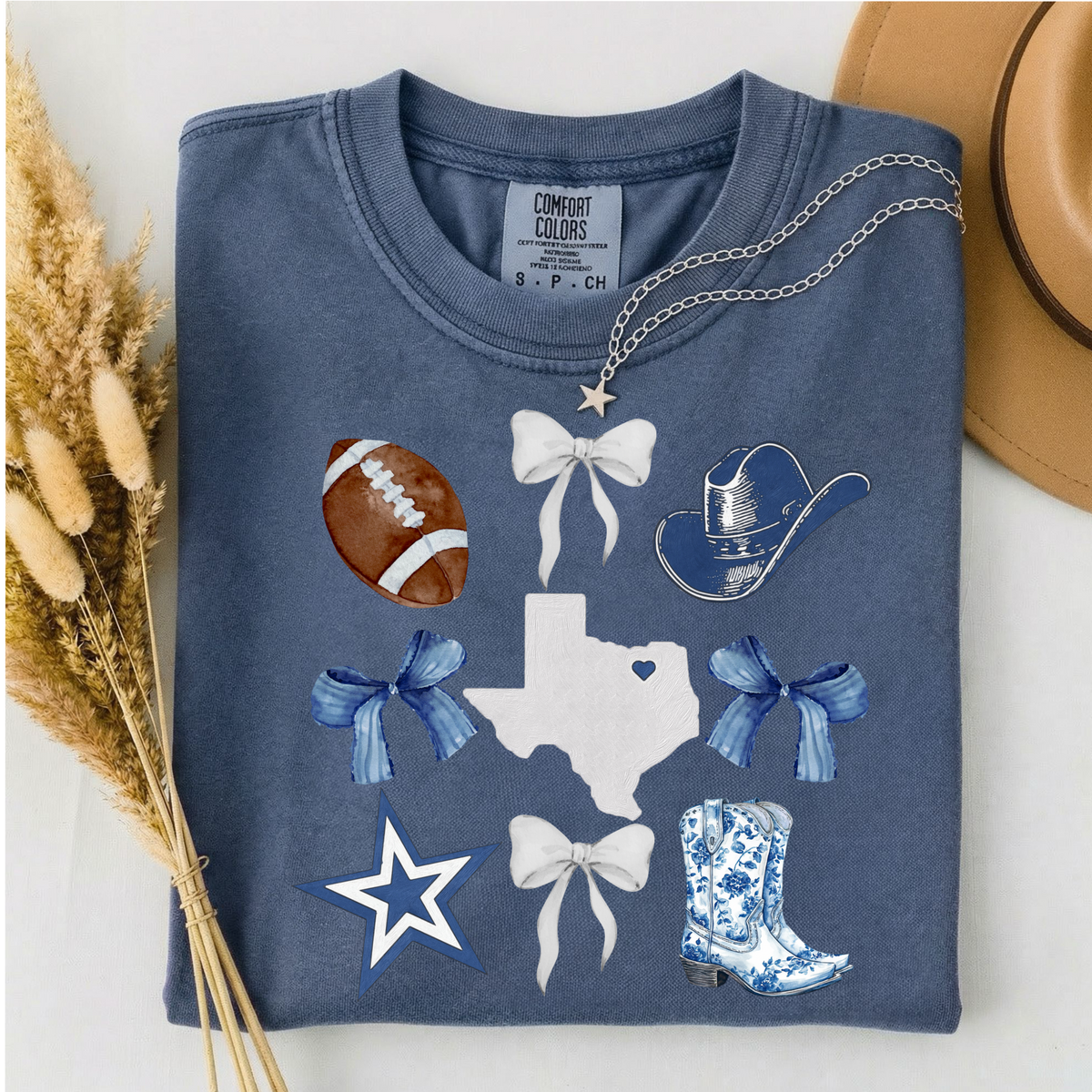Football Tee w/Star and Boots