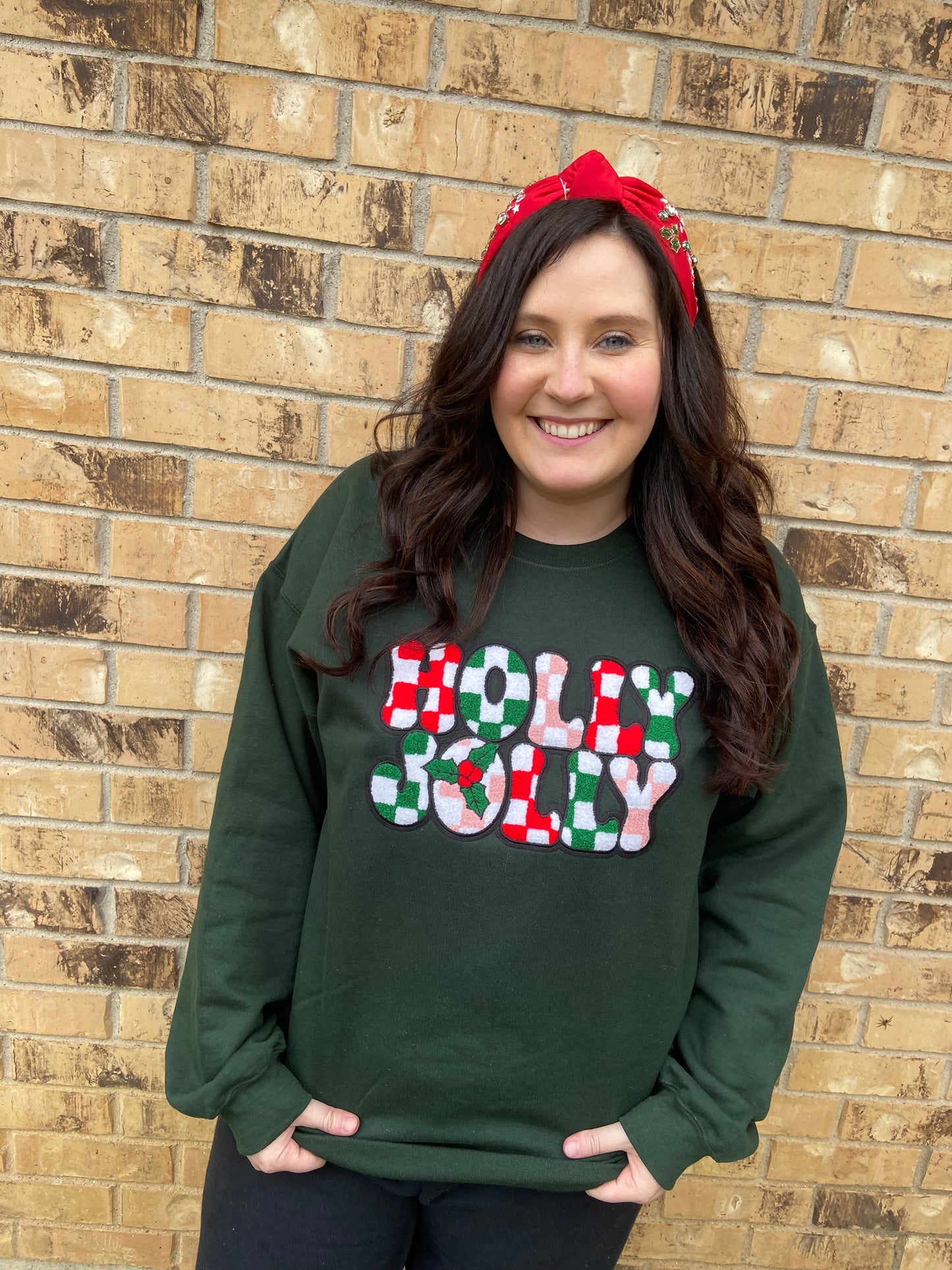 Holly Jolly Chenille Patch Sweatshirt