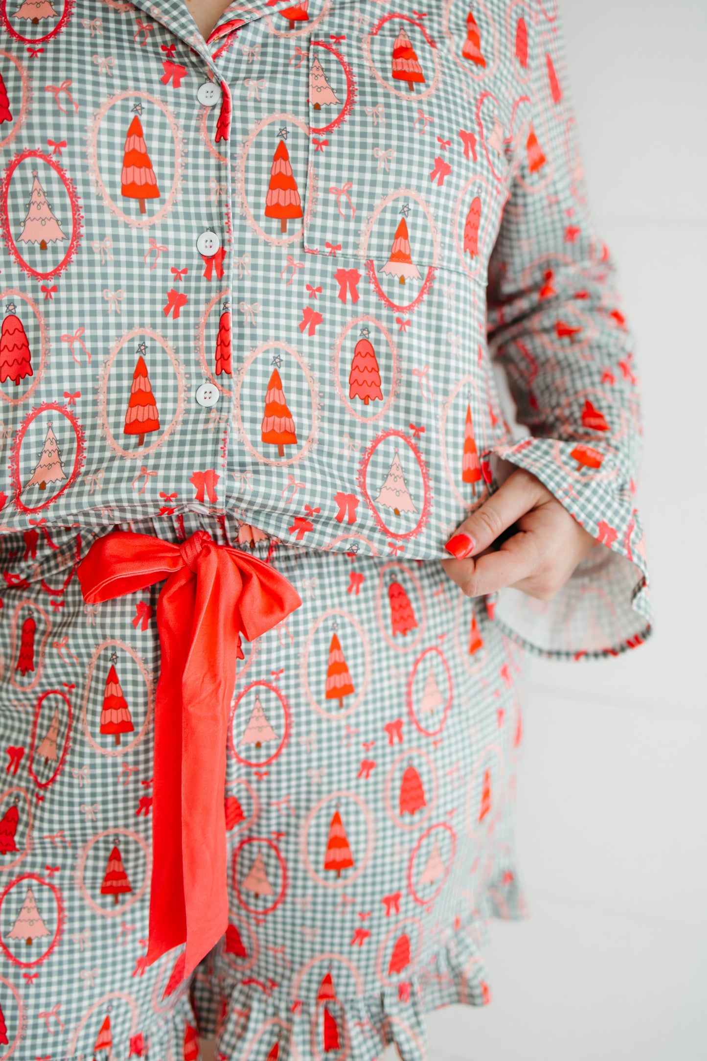 Emily Paige Designs Pink Christmas Tree Pajama Set