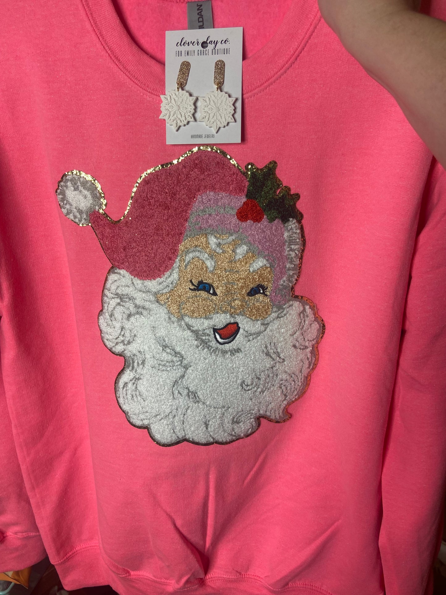 Santa Chenille Patch Sweatshirt