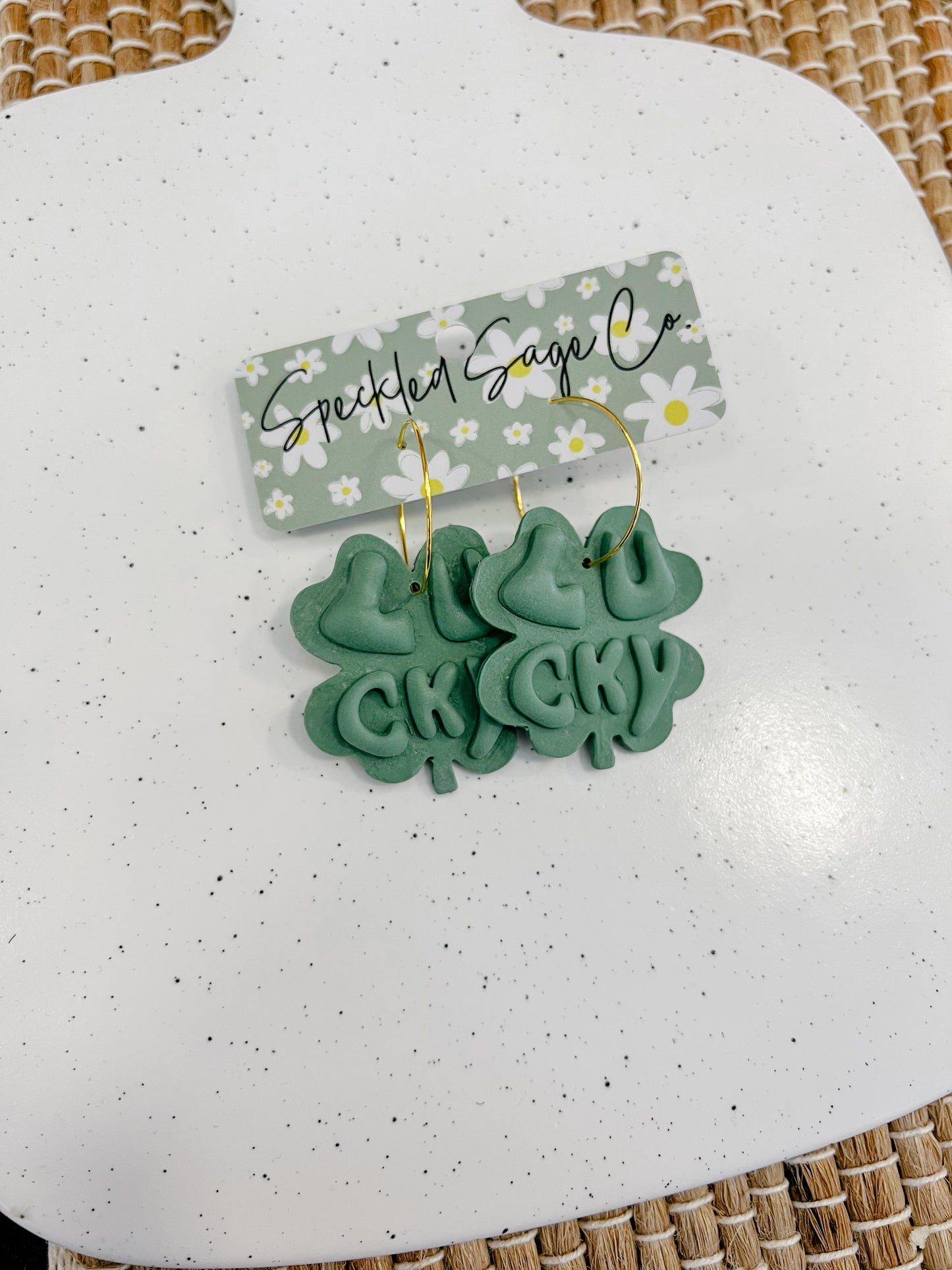 Speckled Sage St. Patrick’s Day Earrings