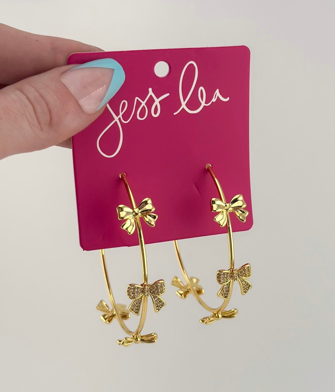 Hugs and Kisses Bow Hoop Earrings