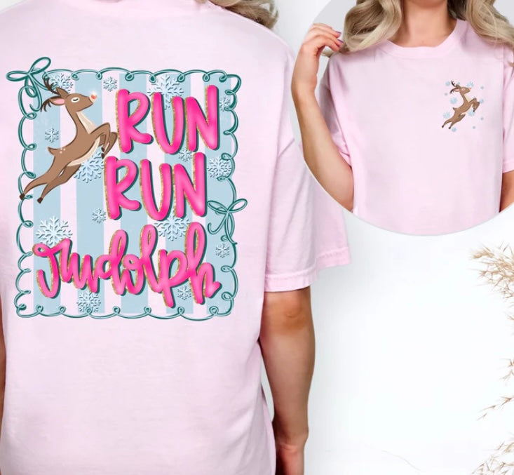 Run Run Rudolph Double Sided Tee