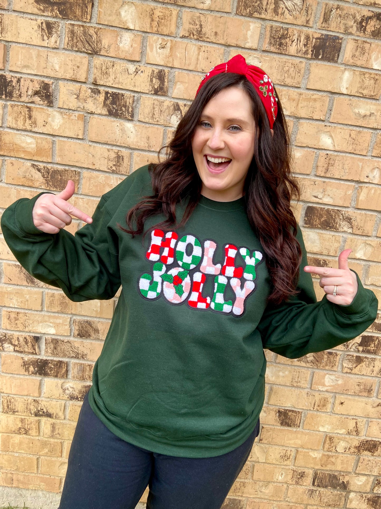 Holly Jolly Chenille Patch Sweatshirt