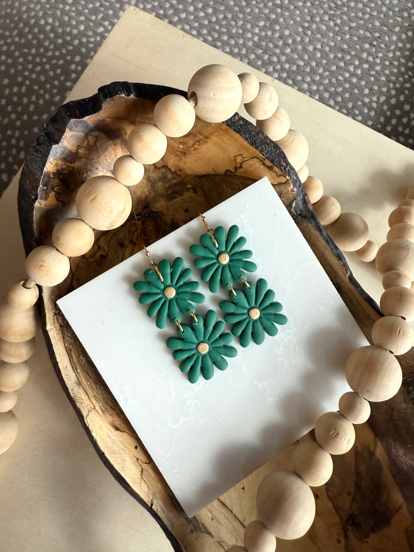 Clover Clay Fall Floral Earrings for EGB