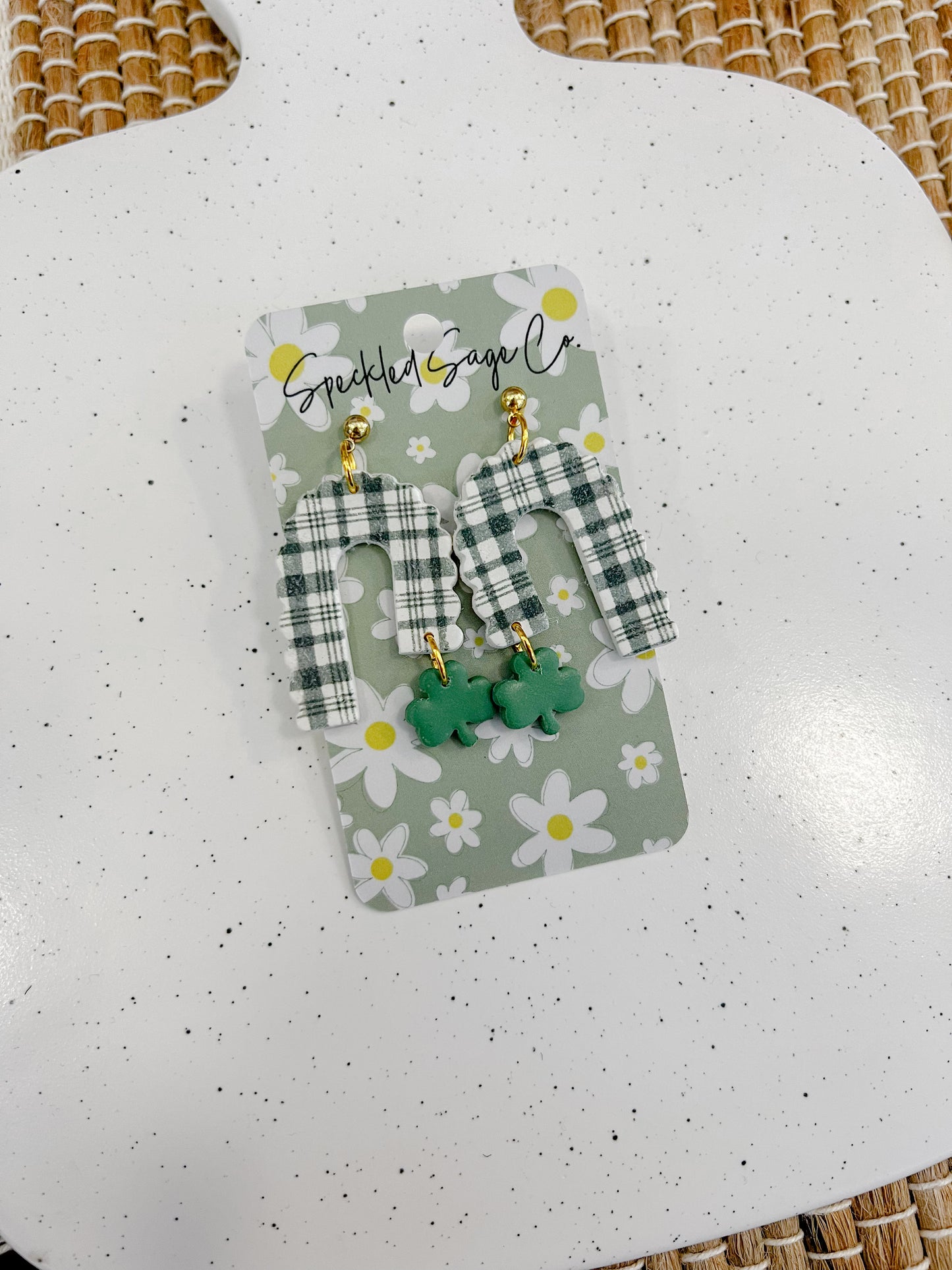 Speckled Sage St. Patrick’s Day Earrings