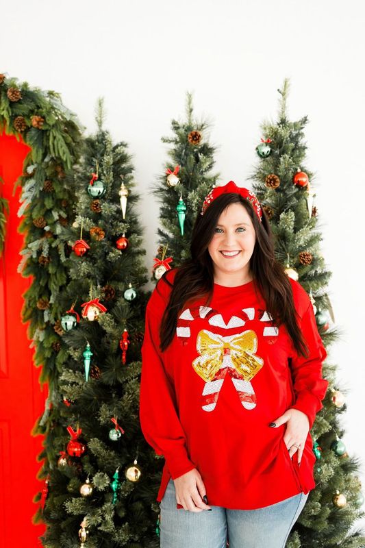 Candy Cane Lane Sequin Sweatshirt