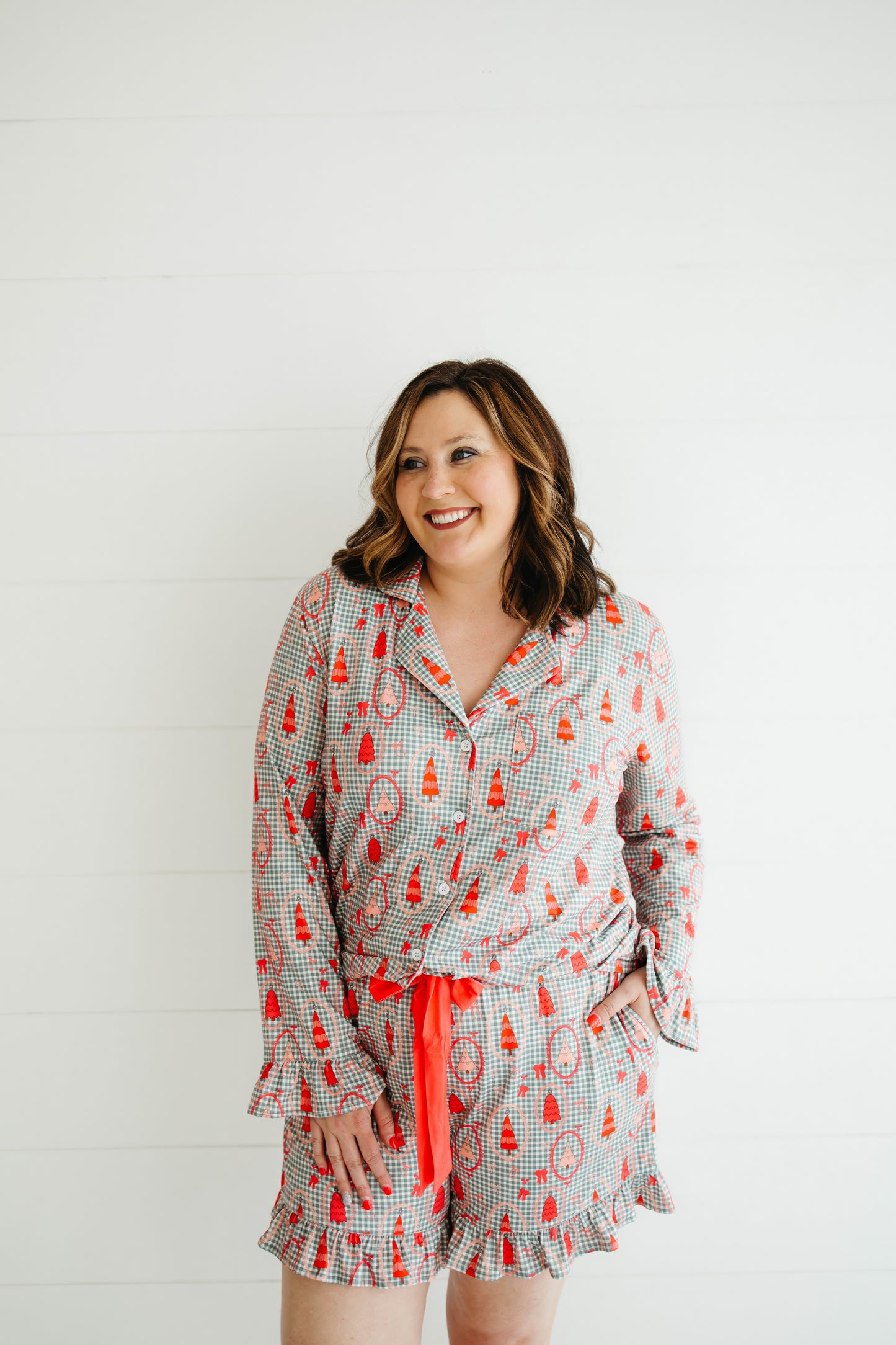 Emily Paige Designs Pink Christmas Tree Pajama Set