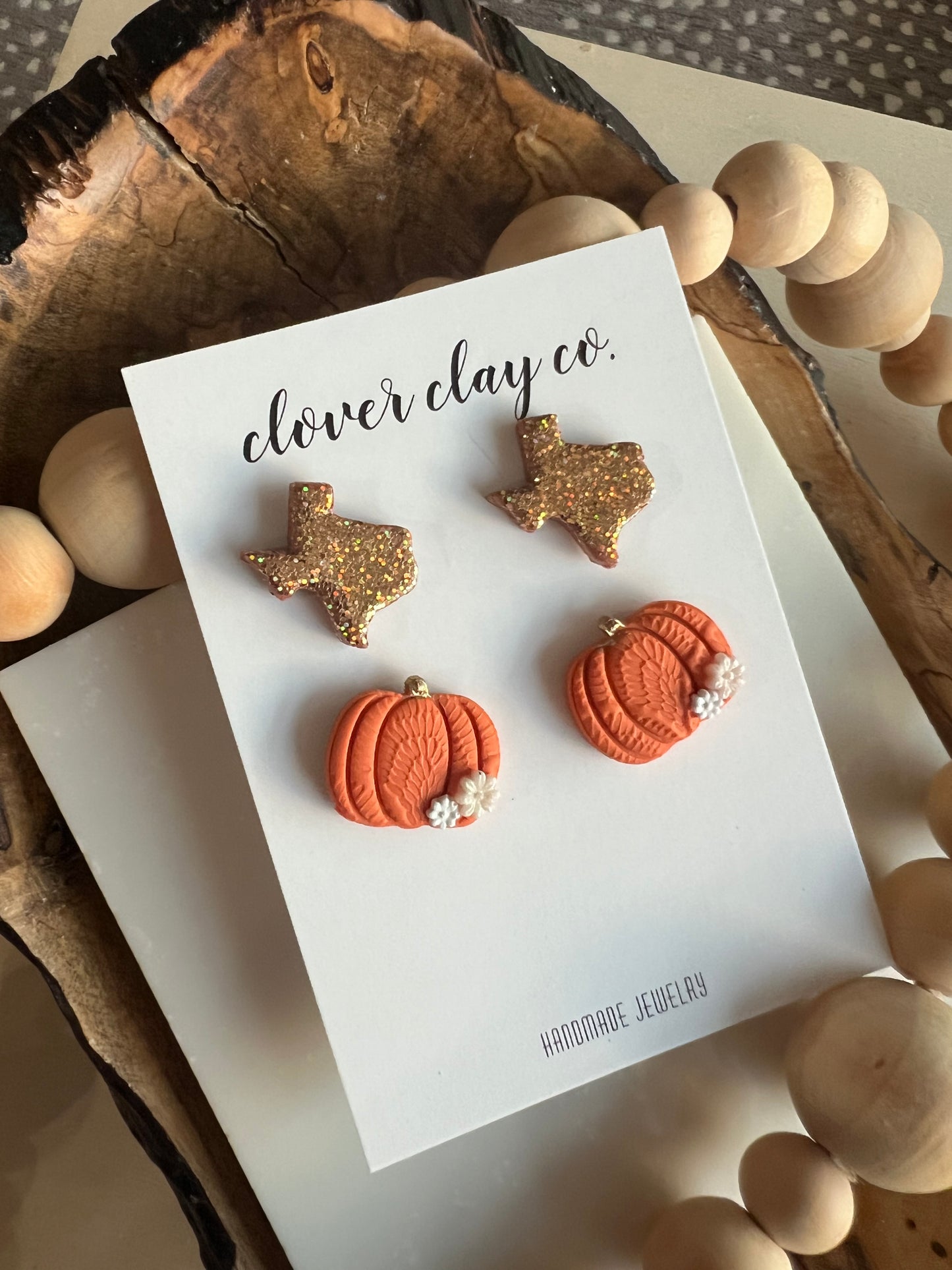 Clover Clay Fall Pumpkin Earring Collection