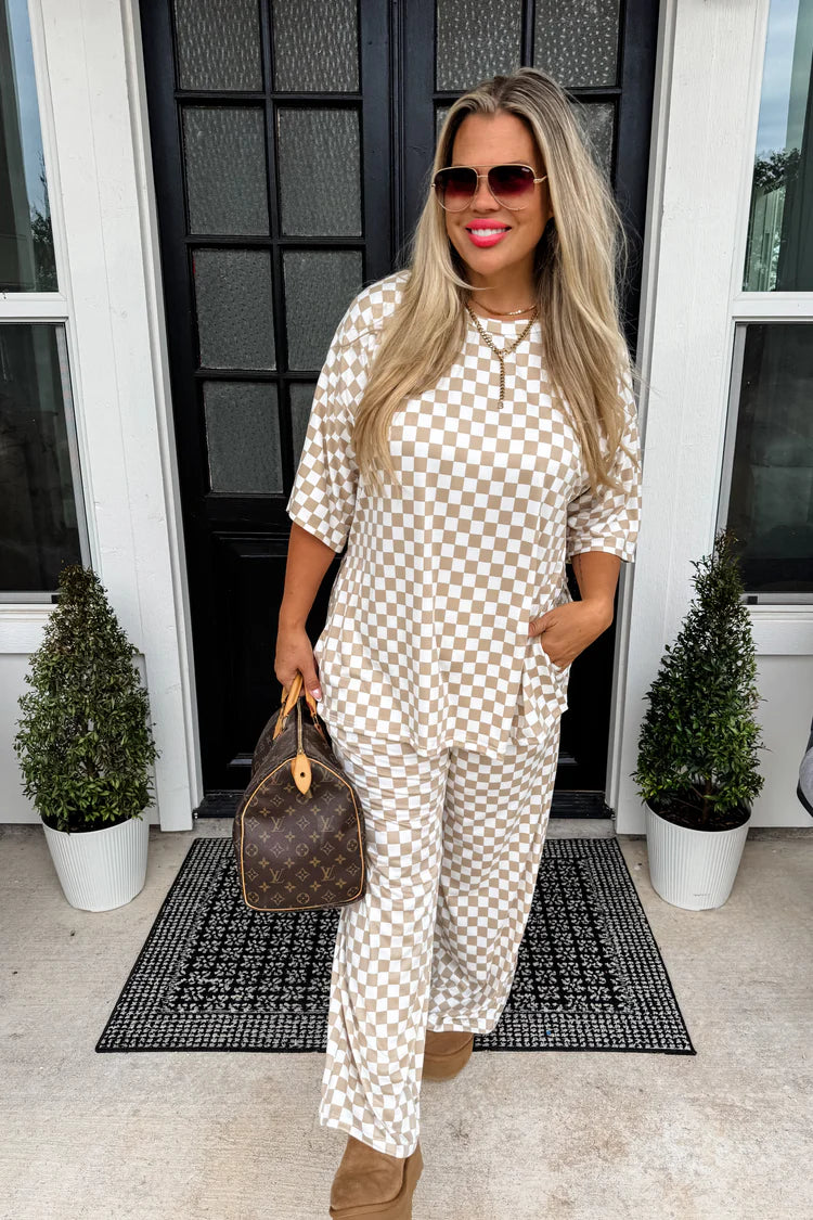 Be Bold Neutral Checkered Set