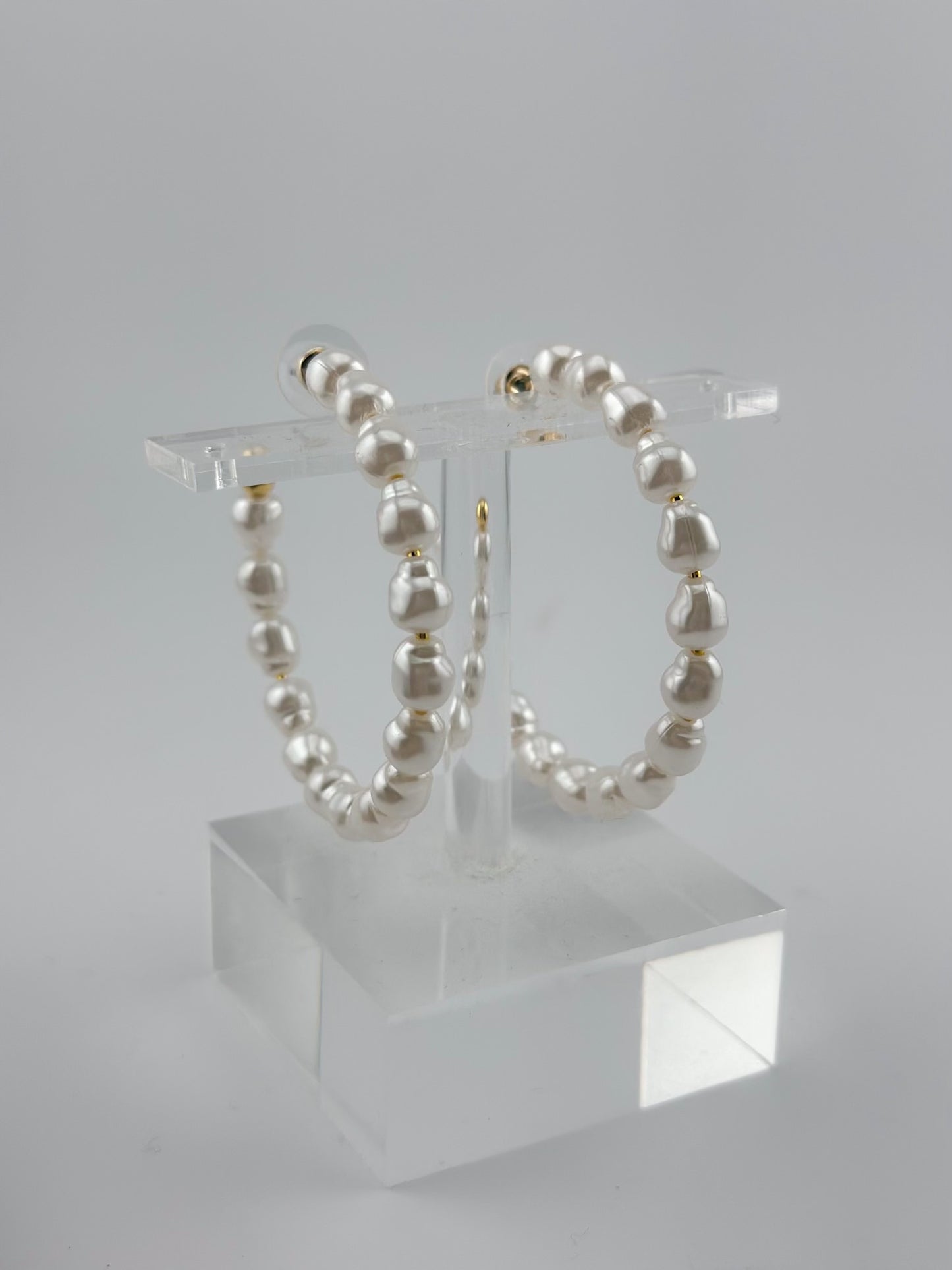 True Classic Pearl Hoop Earrings
