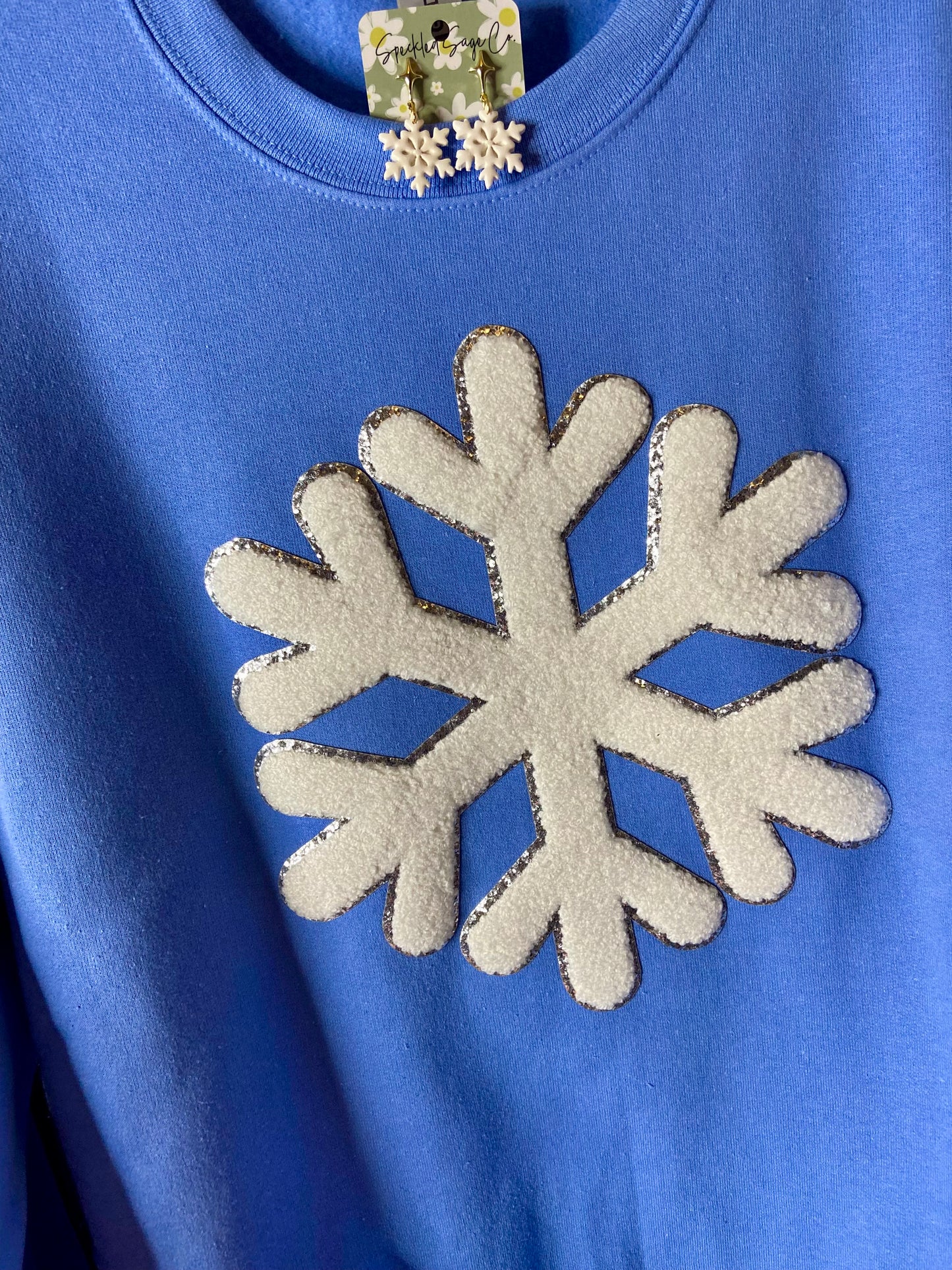 Chenille Snowflake Patch Sweatshirt