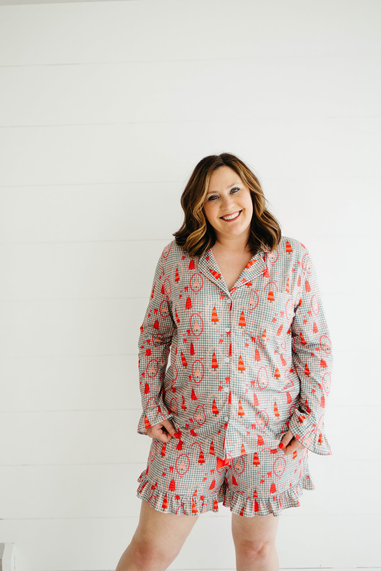 Emily Paige Designs Pink Christmas Tree Pajama Set