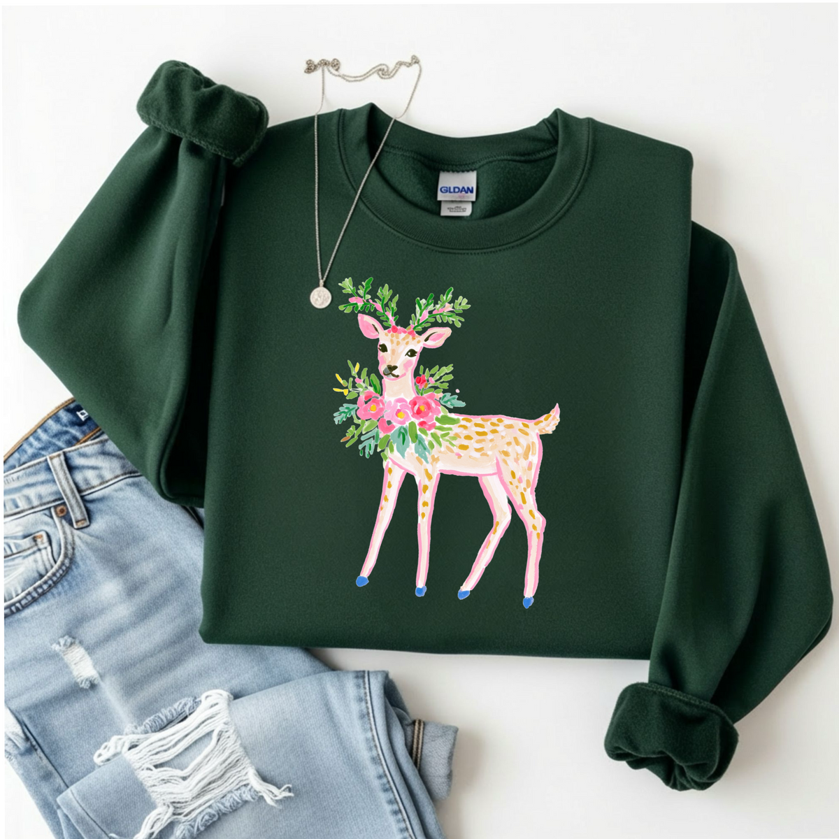 Deer Sweatshirt by Emily Paige