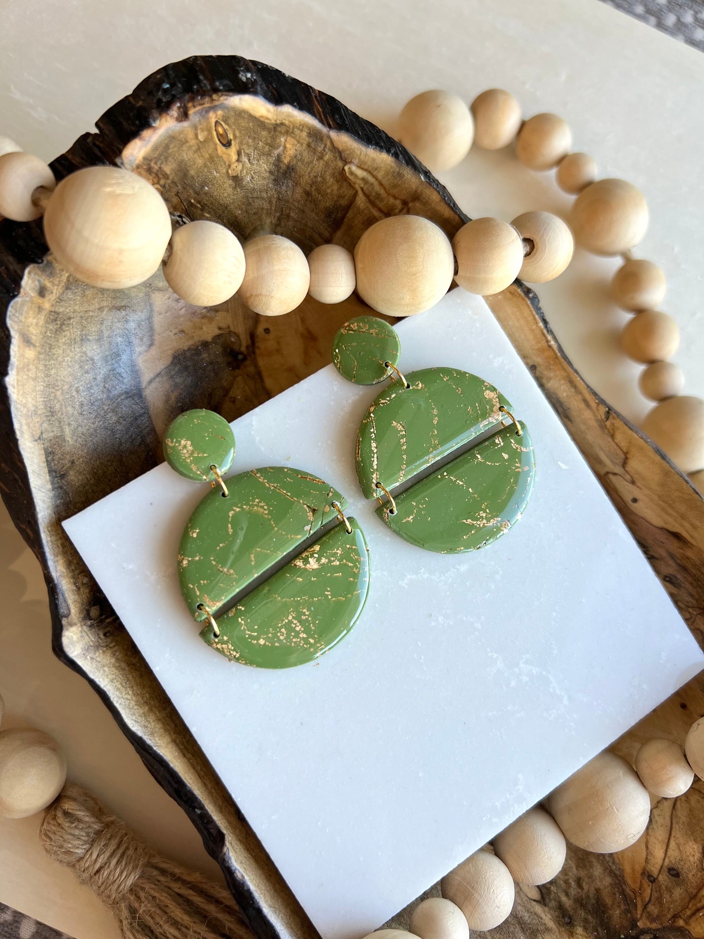 Neon/Olive Clay Earring Collection