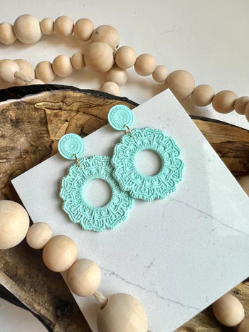 Mandala Clay Earrings