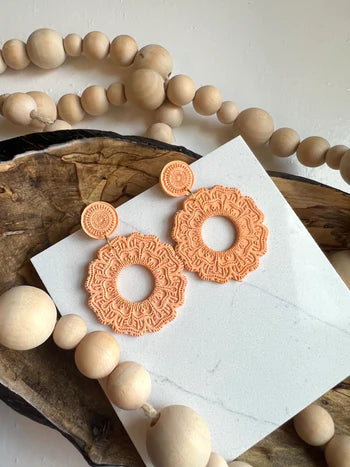 Mandala Clay Earrings