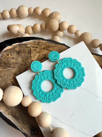 Mandala Clay Earrings