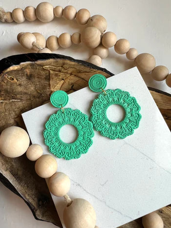Mandala Clay Earrings