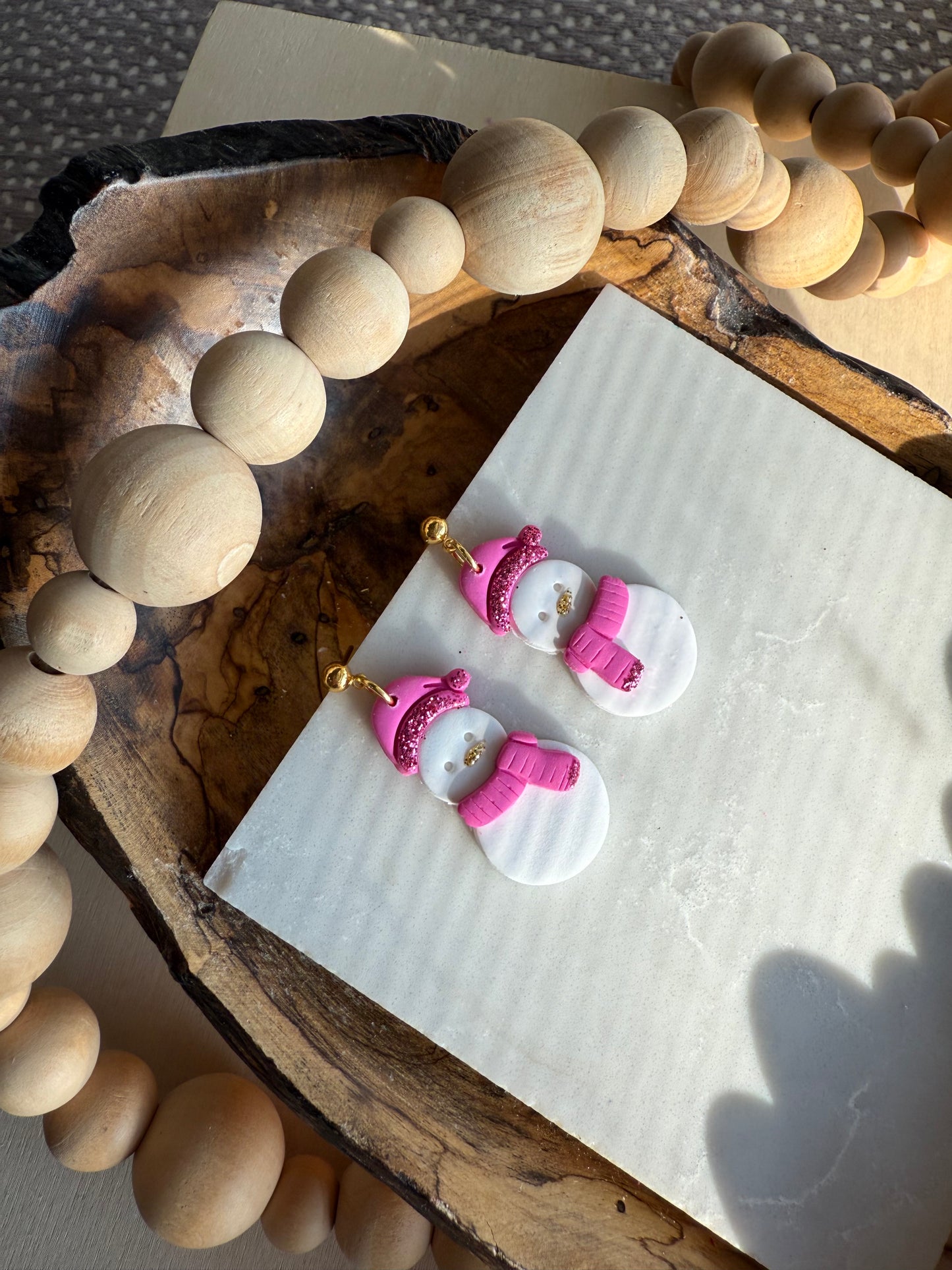 EGB Pink Christmas Earrings