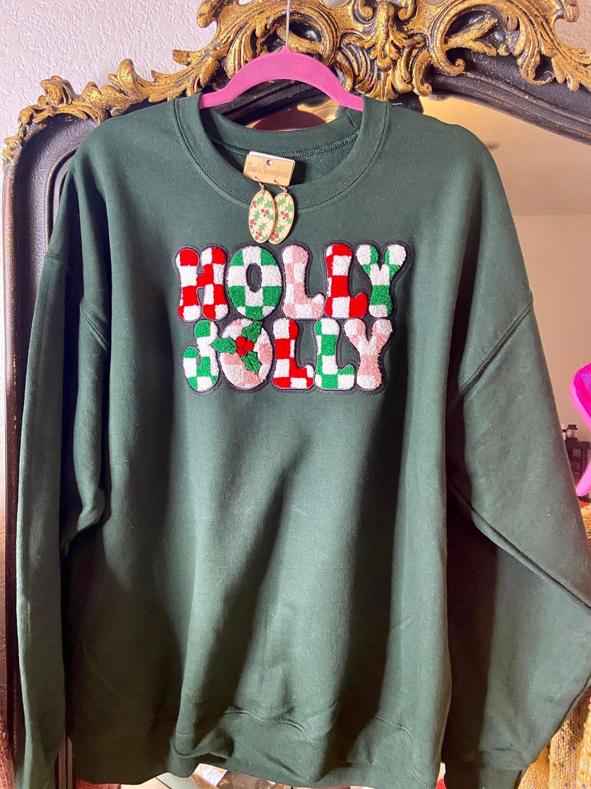 Holly Jolly Chenille Patch Pullover