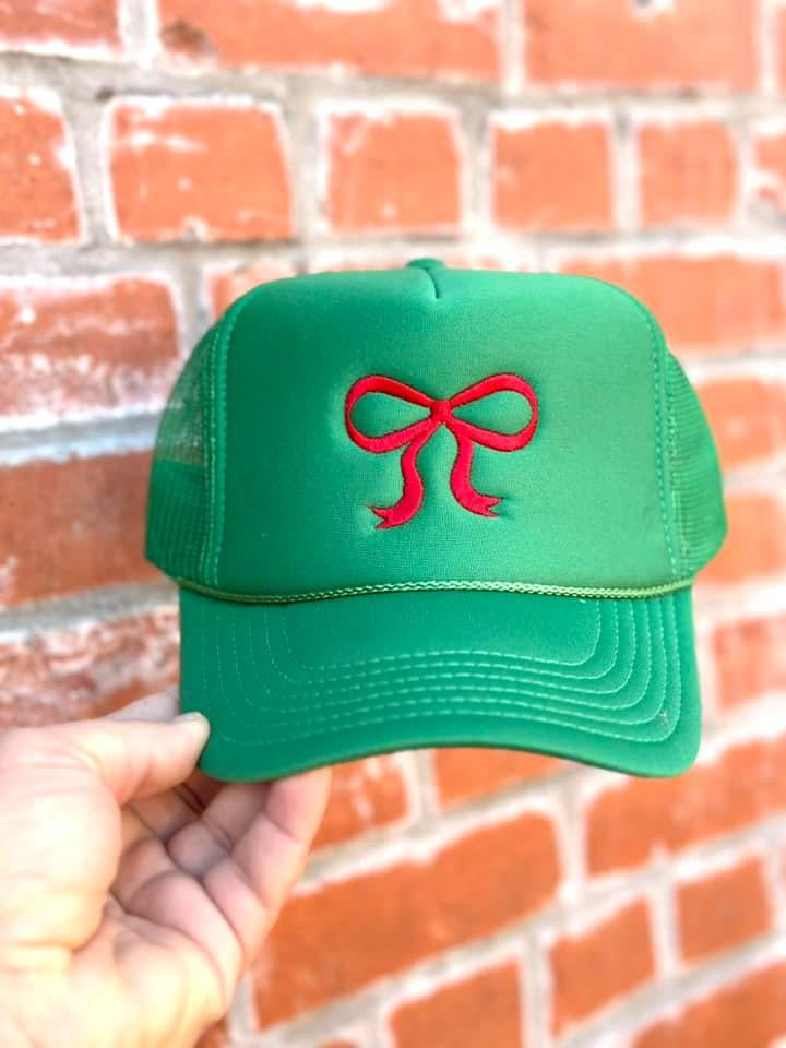 Embroidered Bow Trucker Hat