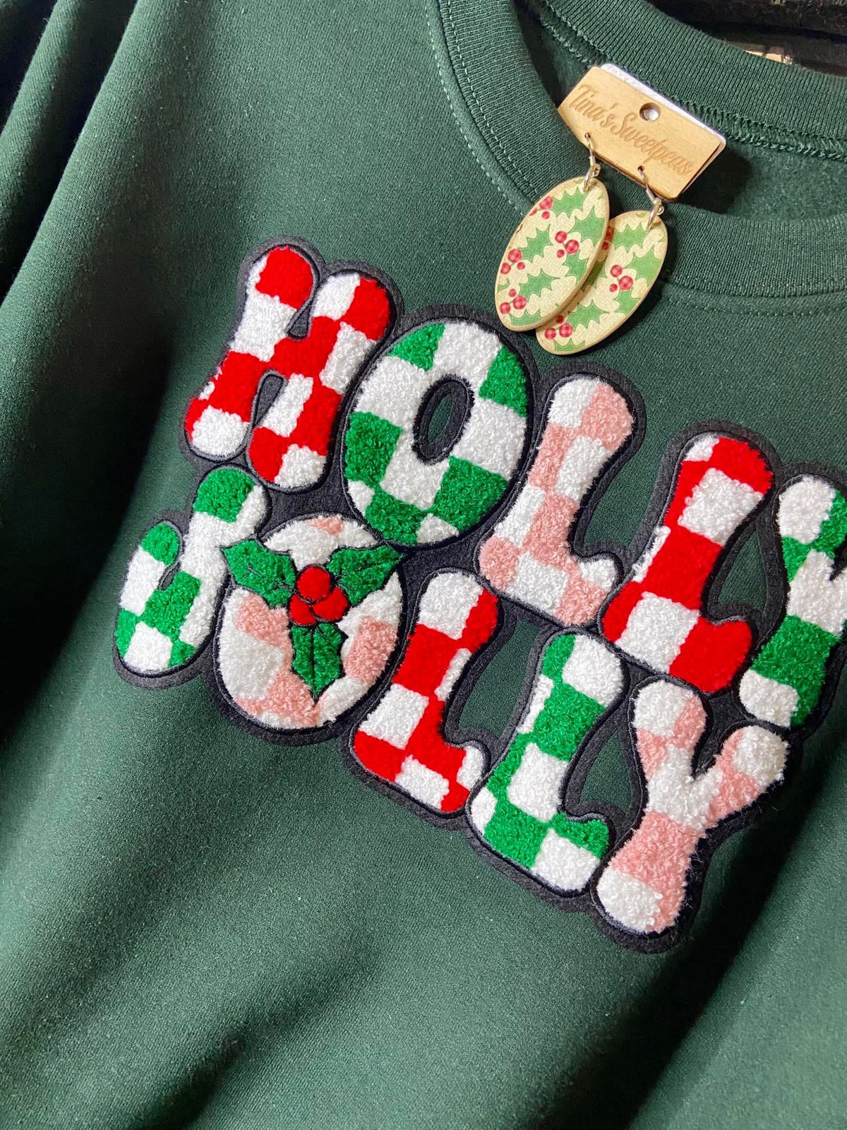 Holly Jolly Chenille Patch Pullover