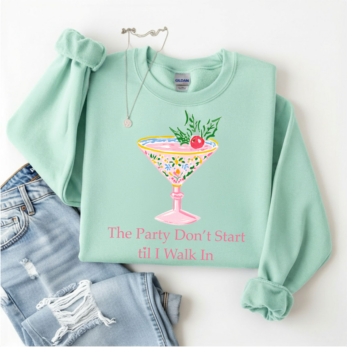 Party Drink Sweatshirt by Emily Paige
