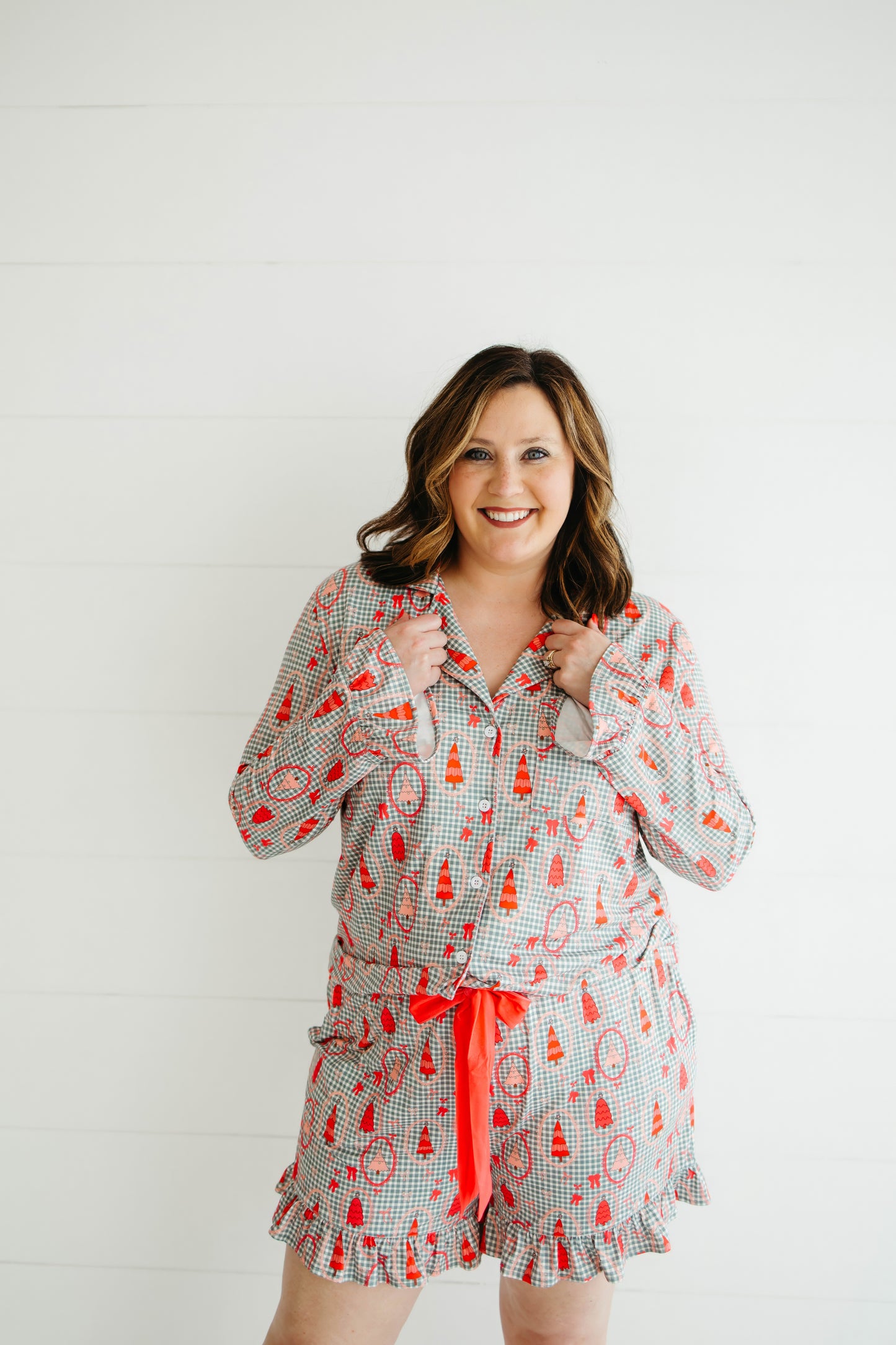Emily Paige Designs Pink Christmas Tree Pajama Set