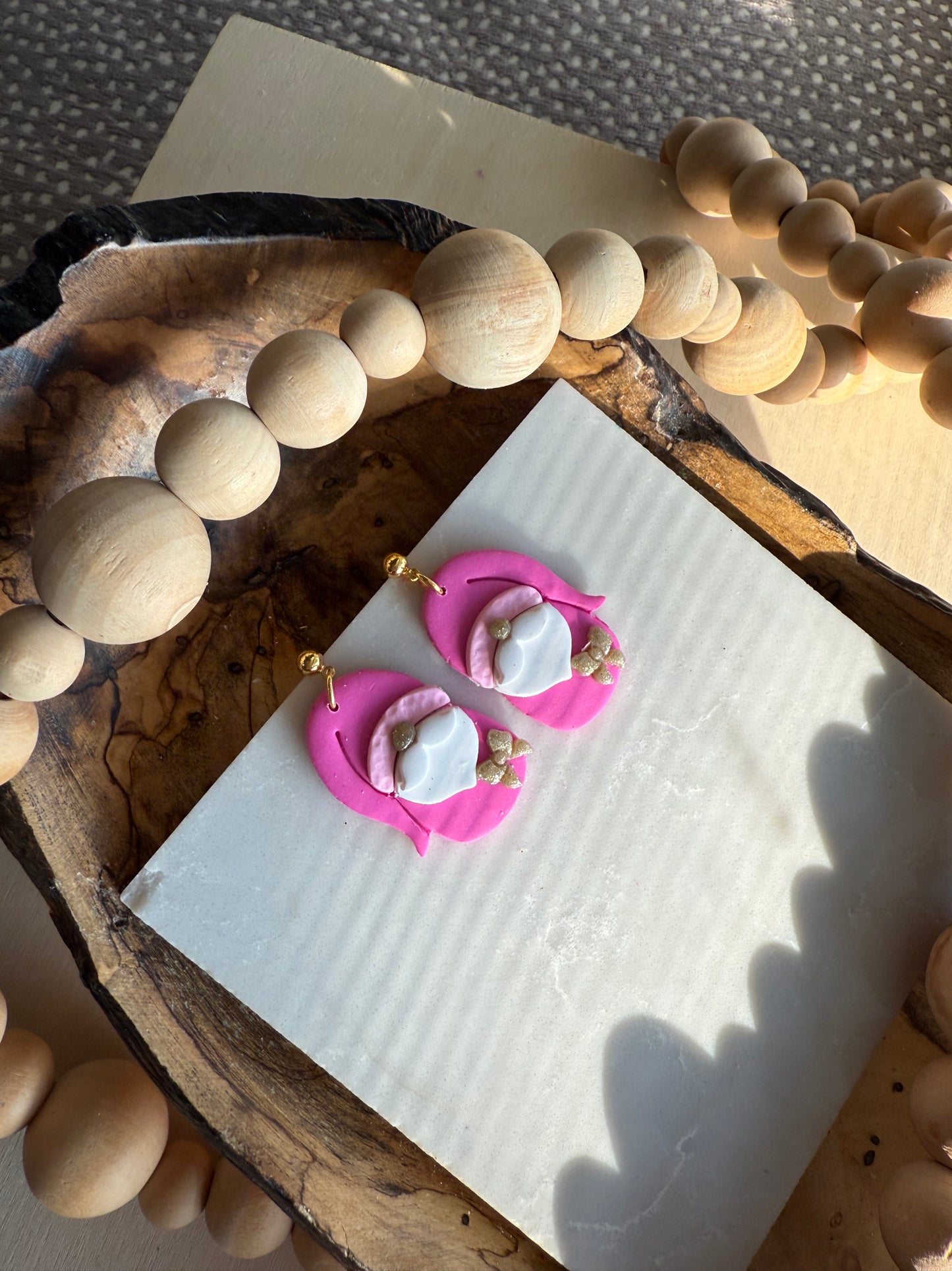 EGB Pink Christmas Earrings