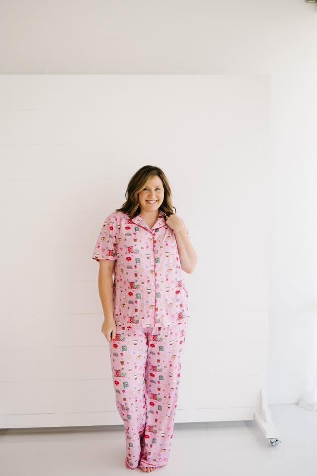 Coffee & Books Short Sleeve PJ Set Deposit