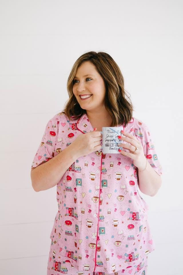 Coffee & Books Short Sleeve PJ Set Deposit
