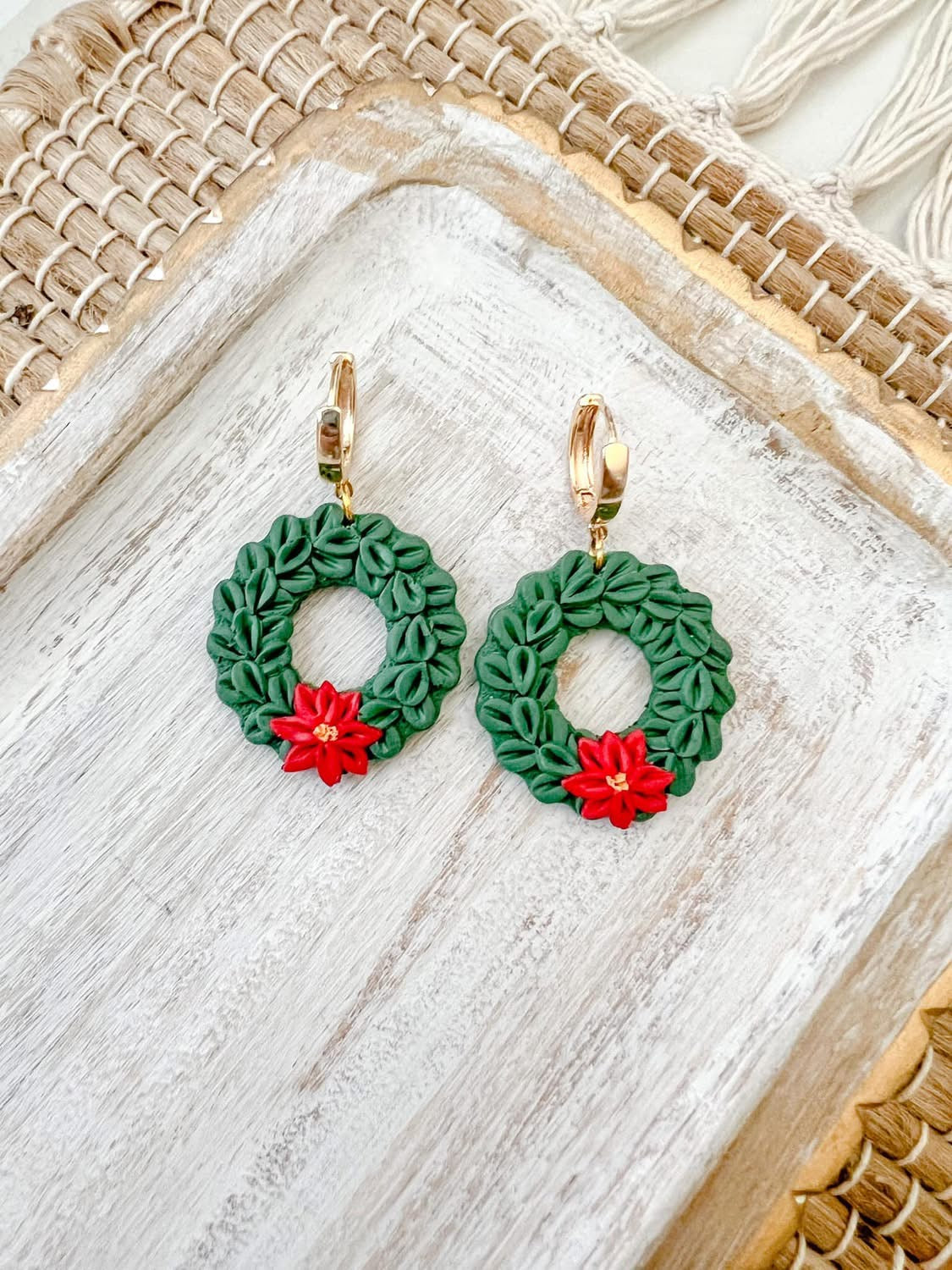 Speckled Sage Christmas Earrings for EGB
