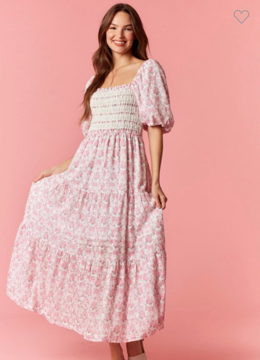 Isabella Lace Trimmed Floral Maxi