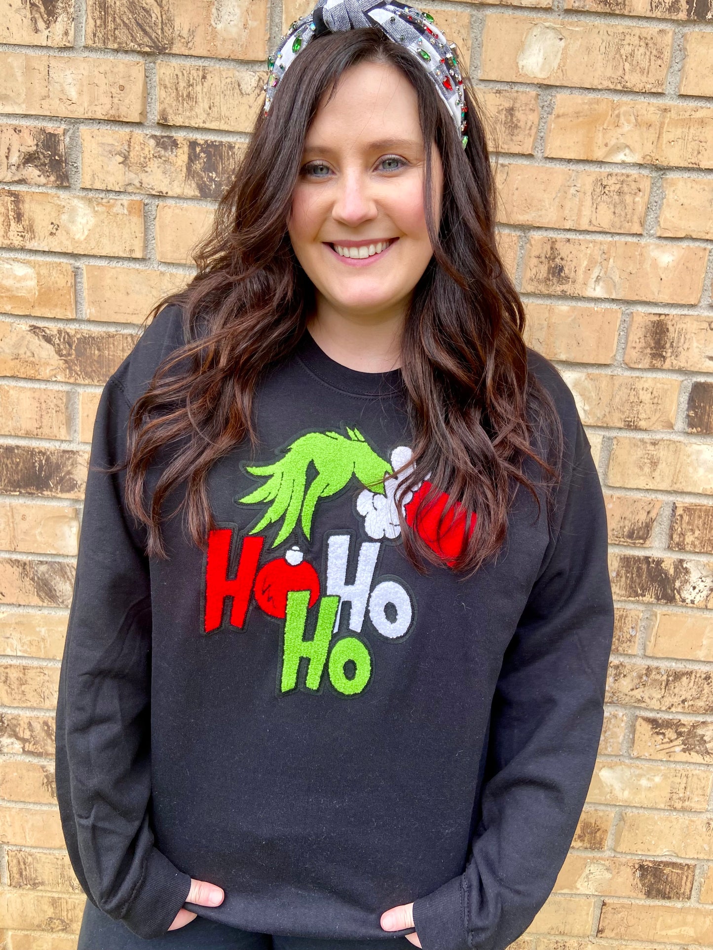 Ho Ho Ho Chenille Patch Sweatshirt