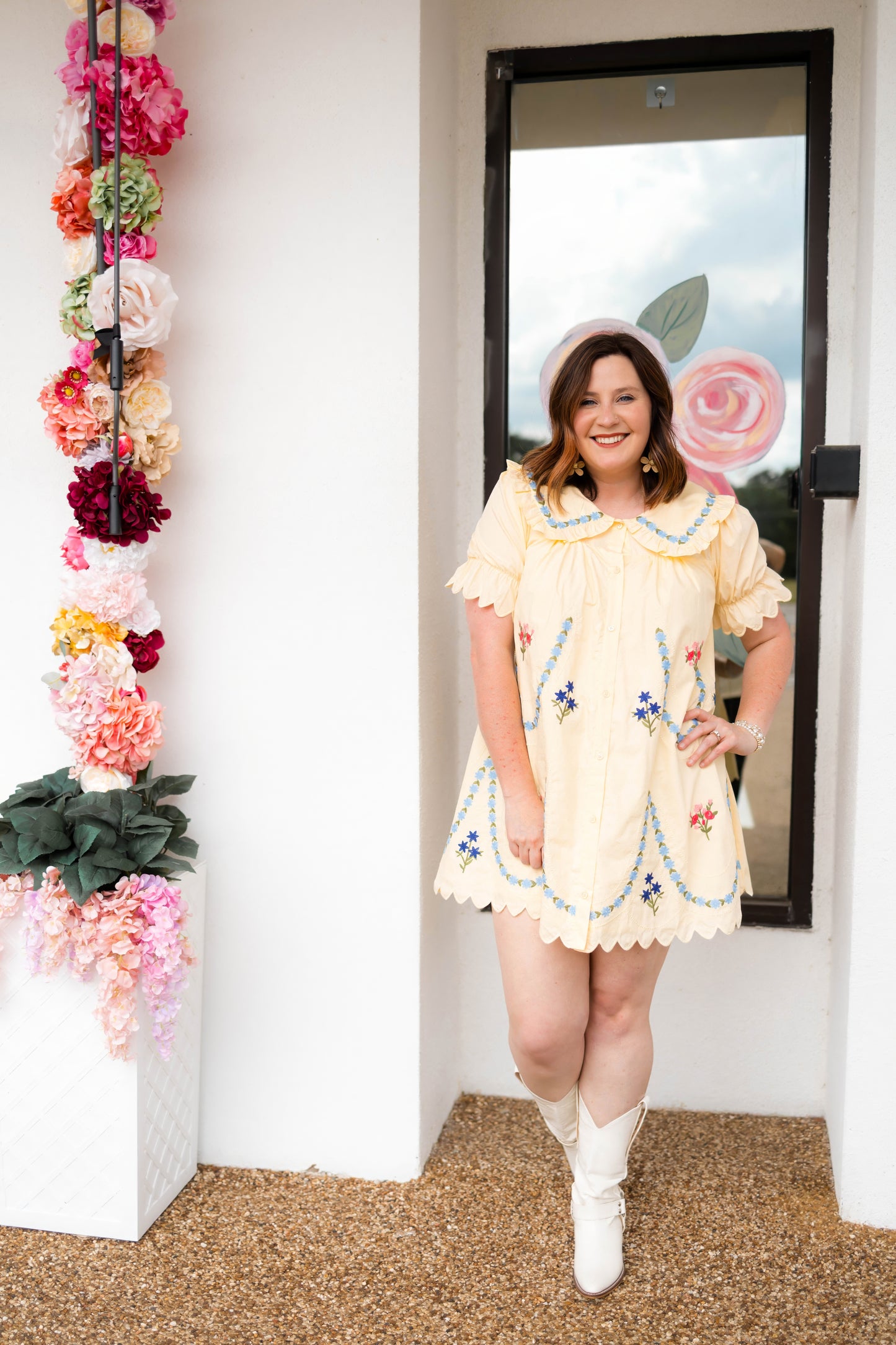 Butter Yellow Embroidered Dress by Rareraw