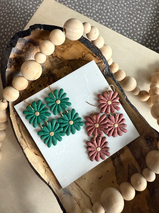 Clover Clay Fall Floral Earrings for EGB