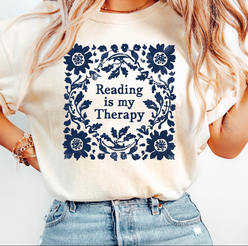 Reading is My Therapy Tee