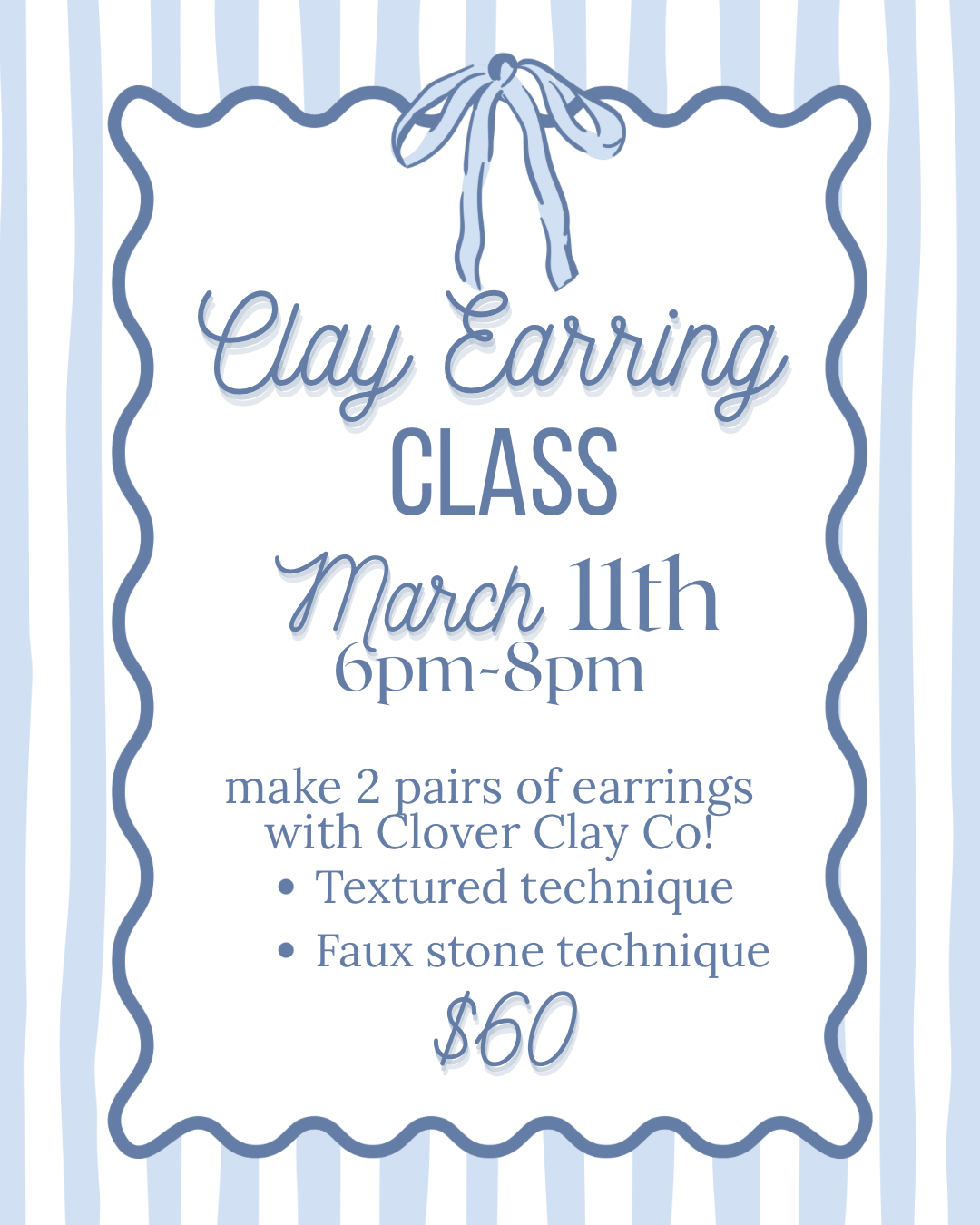 Earring Making Classes with Clover Clay