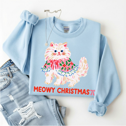 Meowy Christmas Tee/Sweatshirt by Emily Paige