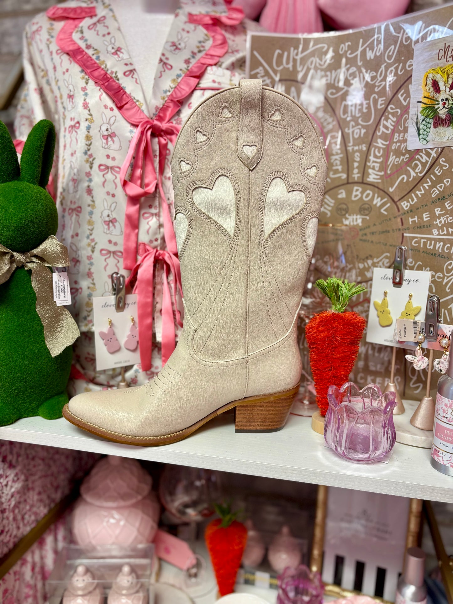 Taupe/Ivory Heart Boot Pre-Order