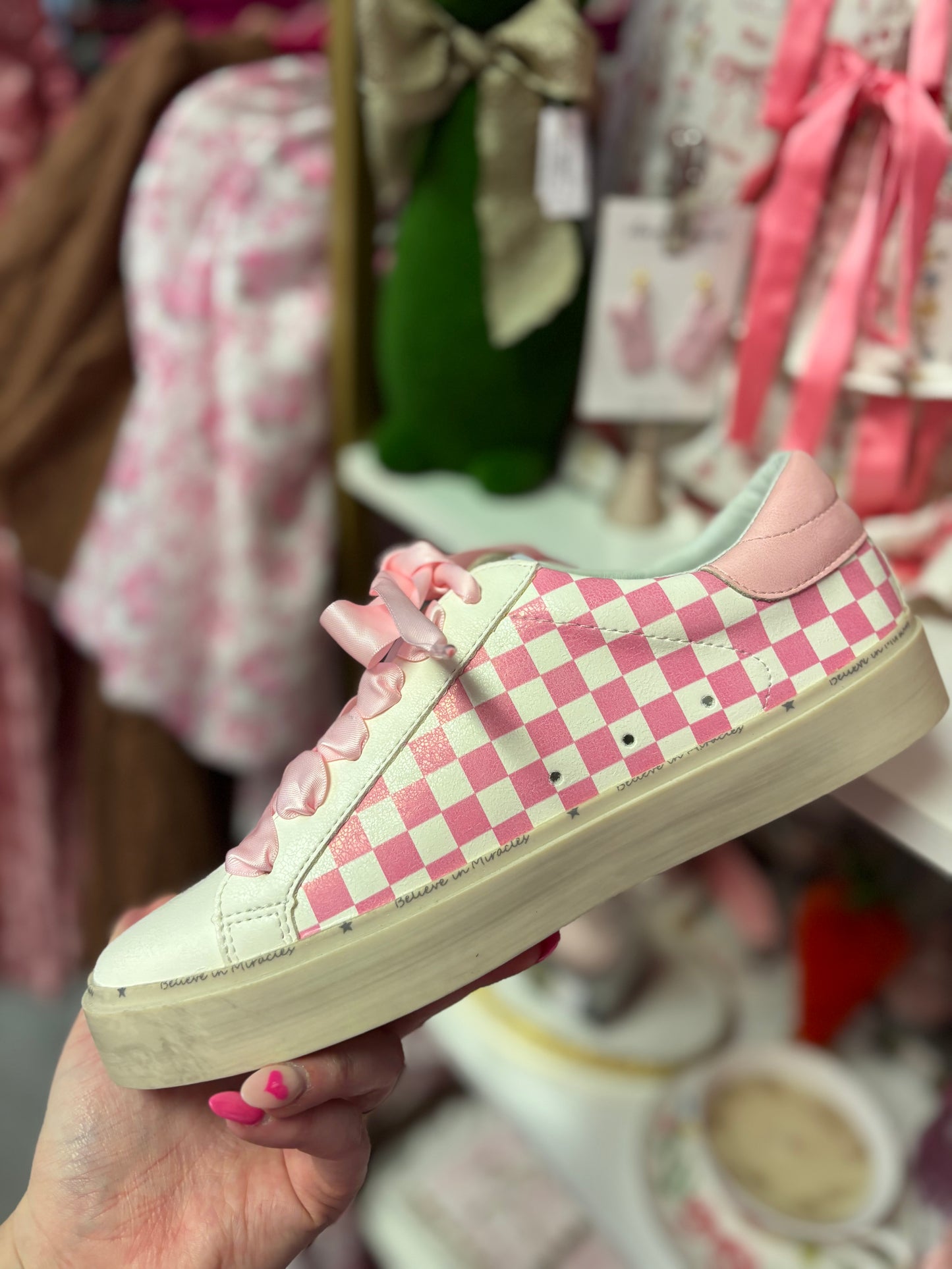 Pink Gingham Sneaker Pre-Order